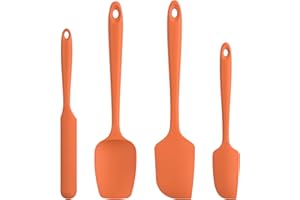 Silicone Cucina Spatola Set 4: U-Taste 315℃ Resistente al Calore Leccapentole in Gomma, Utensili per Pasticceria Antiaderenti Antigraffio senza BPA per Cucinare e Cuocere (Arancia)
