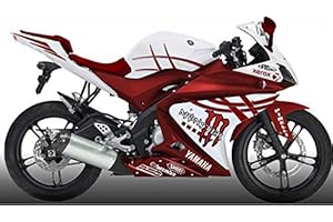 Kit completo ADMOTO de carrocería de plástico ABS para motocicleta de inyección, agujeros pretaladrados, capota y carrocería para Yamaha R125 2008-2012, rojo y blanco