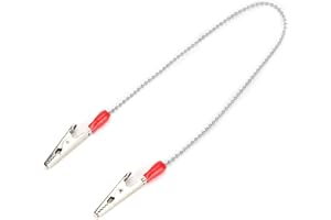 DYKAAE 5 Pièces Pinces à Bavoir Dentaires Autoclavables, Porte-bavoir Coloré Portable Porte-serviette Avec Chaîne à Billes En Acier Flexible Pour Enfants Adultes Bébé(argent)