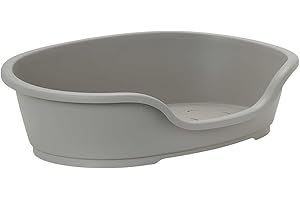 FLAMINGO SHARPLES PET-780081 Do Not Disturb Plastic Dog Bed No4 Warm Grey (70cm)