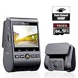 【Full HD Dual Channel Dashcam】 1920 x 1080 P 30 fps in der Front- und Rück kamera mit Weitwinkelobjektiv erfasst die schnell bewegenden Szenen und Details auf der ganzen Straße in super klarer Definition, geben Ihnen absolute Sicherheit während der Fahrt Ihres Fahrzeugs.