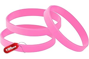 THXIY 100PCS Blank Silicone Wristbands Elastic Universal Bracelets Rubber Wholesale Bracelet bands bulk