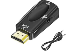AOLIROT HDMI a VGA Adaptador con Cable de Audio de 3,5 mm, Adaptador HDMI a VGA(Macho a Hembra) 1080P Compatible con Portátil, PC, Monitor, Proyector, Roku, Xbox, PS4, MacBook, Mac Mini y más