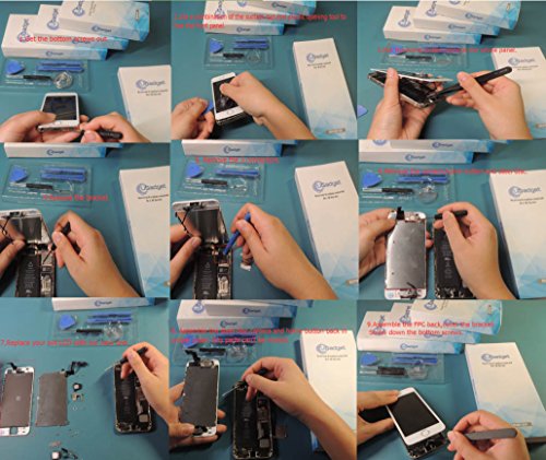 UGadget Nuevo Blanco Pantalla LCD de Repuesto de la Asamblea digitalizador de Pantalla t     ctil con Kit de Herramientas para iPhone 5S  4   