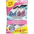 Wilkinson Sword Xtreme 3 Beauty 4 Disposable Razors with 4 Free Ones, Pack of 8