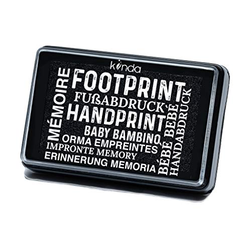 Kit empreinte de main et empreinte de pied pour bébé - Boîtier d'encre noir sans danger pour bébé pour empreinte de main et empreinte de pied - facile à laver (noir)