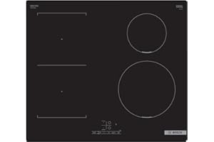 Bosch Series 4 PWP611BB5B Induction Hob with TouchSelect, CombiZone, PowerBoost and Timer Switch Off, Integrated, Black, 60cm wide