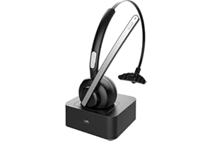 BIGFOX Auricular Bluetooth 5.0 Auriculares Inalámbricos con Micrófonos, Auricular Telefónico con Cancelación de Ruido,Conectividad para Dos Dispositivos Auriculares para Oficina Centro de Llamadas