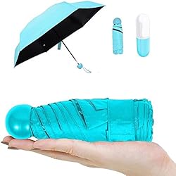 Pawaca Ultra Léger et Petit Voyage Anti-UV Mini Parapluie avec le Cas de Capsule Mignon Créatif, 5 pliage compact Poche Parapluie Parasol pour Femmes Filles Enfants