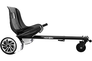 HOVER-1 Kart Buggy Attachment | Compatible with Most 6.5" & 8" Electric Hoverboards, Hand-Operated Rear Wheel Control, Adjustable Frame & Straps, Easy Assembly & Install,Black,24 X 19 X 9