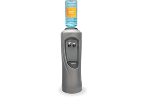 Hydrate Direct Core Bottled Water Cooler Dispenser | Floor-Standing Water Machine, Easy to Sanitise & Maintain. Perfect for Home and Office, Dispenses Ambient & Chilled Water – Grey/Black