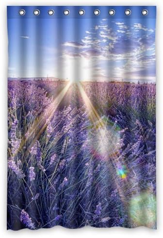 Personalized Purple Lavender Shower Curtain, Shower Rings Included 100% Polyester Waterproof 48" x 72"