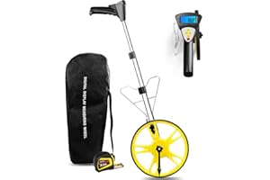 AIRAJ Ruota di Misura a Distanza 12 Pollici, Ruota di Misurazione di Precisione,Ampio Schermo Retroilluminato Digitale, Interruttore del Misuratore​e dei Piedi, per Distanze da 0 a 99999,9 m