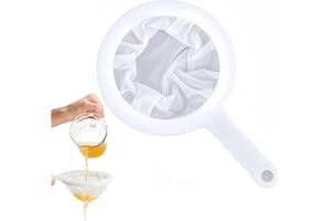 EXQUIMA Fine Mesh Strainer, 200 Mesh Kitchen Sieve Plastic Household Sieve Fine Mesh, Sieves and Strainers with Non-Slip Handle, Food Filter, for Coffee, Jam, Fruits, Vegetable Straining Set, Flour, Yoghurt