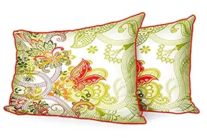 DreamVio Jute Fabric Printed Decorative Pillow/Throw/Cushion Covers for Living Room, Bed Room, Sofa,Chairs,Pillow Cases, Pillow Covers Set of 2, Size 12x18 Inches Style226