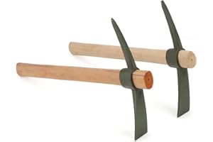 KEILEOHO 2 PCS 13.7 Inch Garden Pick Mattock, 35x23cm Pick Mattock Hoe with Handle, Garden Mattock, Pickaxe for Gardening, Planting Camping