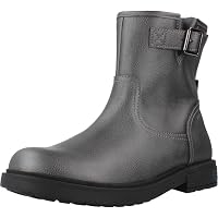 Geox Mädchen D Vilde Ankle Boots – Damenstiefelette Mit Chunky-Sohle, Leder/Stretch, Blockabsatz 4,5 Cm