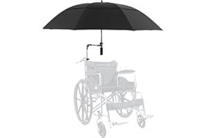 JT2D Rollstuhl-Sonnenschirm-Markisen-Regenschirm, Sonnenschutz-Regenschutz, UV-beständiger Schutz, Elektrischer Rollstuhl-Überdachungs-Schirmständer Für Die Meisten Rollstühle, Schwarz