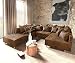 Produktbild Sofa Clovis erweiterbares Modulsofa Eckcouch Wohnlandschaft (Sofa mit Hocker, Braun)