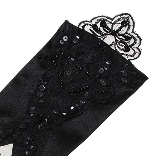 Ciaoed Lady Lace Face Eye Black Mask & Gloves for Venetian Carnival Masquerade Party Night - 5
