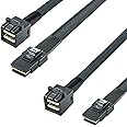 10Gtek® [2 Pack Mini SAS SFF-8643 to SFF-8087, Internal Mini SAS HD to Mini SAS Cable, 0.5-Meter(1.65-ft)