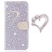 Produktbild Bling Diamant Funkeln Flip Folio Wallet für Samsung A80,Glitzer Pocket BookStyle Slim Schutzhülle Stand Kartenfach Leder Card Slots Etui Hülle Case