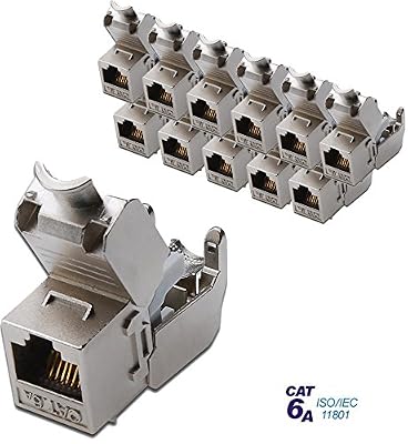 Digitus ASSMANN 93615 Digitus Professional Cat 6 A Module Keystone, blindé, werkzeugfreier Montage connecteur Keystone Jack