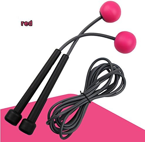Lustre Skipping Rope Adjustable Weighted Ropeless Jump Rope Crossfit Speed Rope Indoor Outdoor Use for Adult,Lady,Children Wokout (Red)