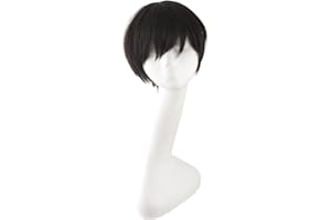 Mapofbeauty 12 Pulgadas/30cm Negro Caliente Recta Corta Peluca Cosplay Party