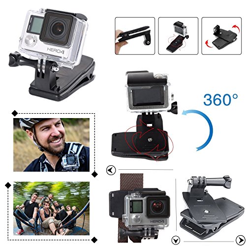 Vanwalk Zubehör-Kit für GOPRO HERO 5/4/3+/3/2/1, SJCAM, Aktion Kamera Zubehör-Kit für APEMAN Kamera, DBPOWER - 6