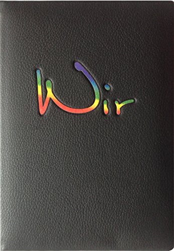 Stammbuch WIR, Leder, schwarz, Farbprägung Regenbogen, Stammbuchformat