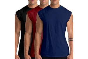 Holure 1 or 3er Pack Herren Unterhemden Muskelshirt Workout Tank Tops Unterhemd mit Rundhals-Ausschnitt