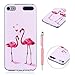 Produktbild TPU Silikon Hülle für iPod Touch 6G/5G Hülle, ZCRO Schutz Hülle Weich Silikon mit Muster Bunt TPU Case Gummi Ultra Dünn Schale Kratzfest Cover Etui Slim Handyhülle Flexibel Schutz Tasche mit Glitzer Stift für iPod Touch 6G/5G Generation (Flamingo)