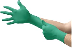 Ansell TouchNTuff 92-500 Gants Jetables en Nitrile, Poudrés, Haute Protection Chimique et Mécanique, Contact Alimentaire, Sécurité Industrielle, Sans Latex, Vert, Taille XL (100 Gants)