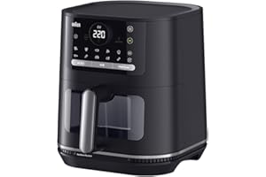 Braun MultiFry 5 HF5073IBK, frytkownica na gorące powietrze 3 w 1, 6 l Airfryer, 80-220°, 20 programów, nadaje się do mycia w zmywarce, obsługa dotykowa, technologia RealOven, 2000 W, kolor czarny