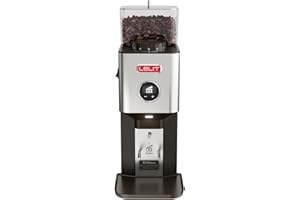 Lelit PL72 William, prosumer on-Demand Molinillo de café con Fresas Planas de Ø 64 mm gestionar Todos los parámetros, 470 W, 1 Cups, Acero Inoxidable Satinado con LCC Negro