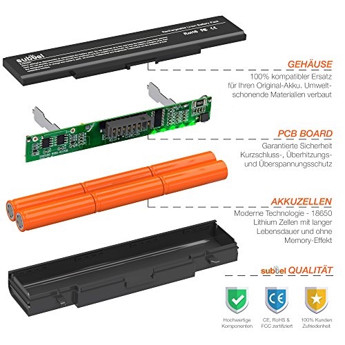 subtel® Akku für Sony Vaio VPC-EH, Vaio SVE14, Vaio SVE15, Vaio SVE17, Vaio VPC-EB, Vaio VPC-CA, Vaio VPC-EG, Vaio VPC-EJ, Vaio VPC-EL – 4400mAh Ersatzakku Sony VGP-BPS26(A), VGP-BPL26 - 5