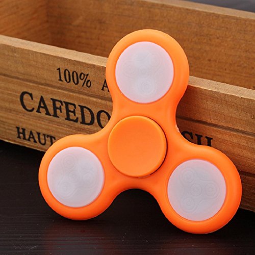 Hand Spinner LED Licht Fidget Finger Spinner Finger Spinner Spielzeug EDC Focus Gyro Geschenk für Kinder Freunde (Orange) - 3