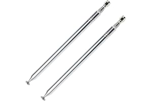 eMagTech Radioantenne Teleskopantenne 10 Abschnitte Stereoempfänger, 200mm bis 1200mm, 2 Stück