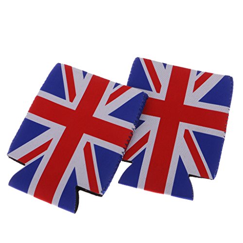 2x Neopren Dosen Kühltasche Dosenkühler Getränkekühler Bierkühler UK Flagge - 2