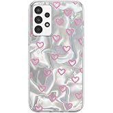 Zebana Samsung Galaxy A32 ile Uyumlu Kılıf Zebana Pink Heart Silikon Kılıf Pembe