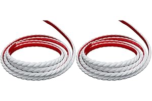 ZAYEJOD 2 rollos de papel tapiz de PVC de 5 m autoadhesivos, moldura flexible, tira decorativa, tira de borde para armario, puerta, marco de espejo, decoración del hogar, yeso, techo, pared de fondo (blanco,