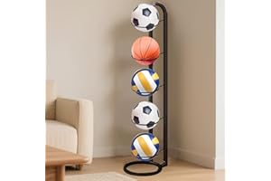 Kleemeiero Support de Rangement Pour Ballon 5 Balles Porte Ballon Basketball Support de Foot Support en Metal Rangement Garage