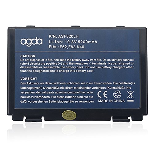 AGDA® Laptop Battery for ASUS A32-F82 A32-F52 L0690L6 X50 K40 K50 K70 K61 Pro79 X5C X70A 10.8V5200mah /56WH Black 18 month warranty