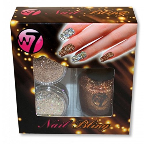 W7 Nail Bling Nail Art Glitter Set, Golden Blaze