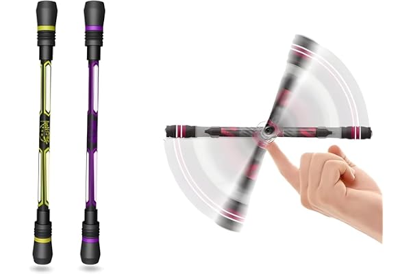 UCRAVO Spinner Rotatable Gaming Finger Pens - Without Pen Refill, Non Slip Coated Rotatable Gel Pen Mod Spinning Pen with Weighted for Playing Student Pack Of 2