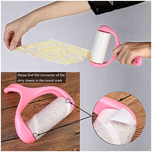 ISIYINER Lint roller pet hair remover sticky dust roll ...
