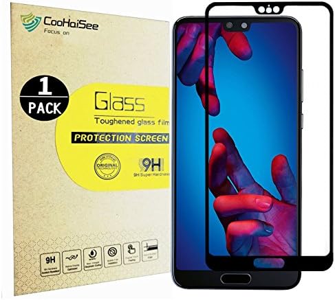 CooHaiSee Huawei P20 Screen Protector, Tempered Glass Screen Protector [0.3mm, 2.5D] [9H Hardness] [Crystal Clear] [Bubble Free] for Huawei Huawei P20.