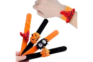 DREAM HORSEX 4 Stück Kinder kreative Halloween Armbänder Ohrfeigen Armbänder Halloween Dekoration Kinder Ohrfeigen Armbänder Kürbis Spinne Hut Geist Halloween Party Armband für Entertainment Party Performance