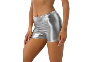 BODYWEAR LTD - Girls Shiny Metallic Shorts - Hot Pants – Plain & Stretchy – Perfect for Party, Dance, Nightclub, Competitions, Cheerleading, Birthdays, Christmas, Holidays